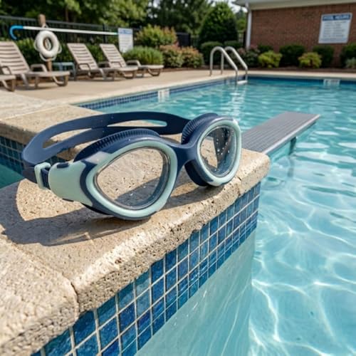 Image of BURNLAB Swimming Goggles for Kids, Clear Vision Pool Goggles for Boys & Girls, Easy Adjustable Strap (Tibetan and Blue Green)
