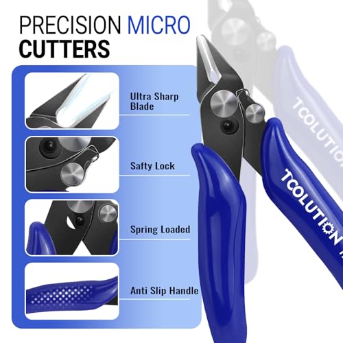 Image of 5 Pack 3.5 inch Wire Cutter Small Flush Cut Pliers
