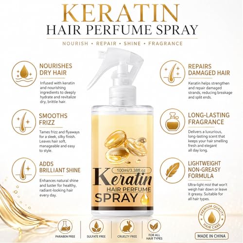 Keratin Hair Mist Spray 100mL para cabello seco y dañado miniatura 2