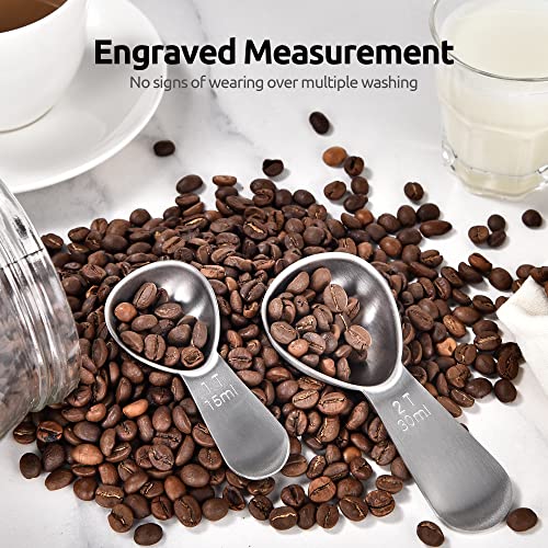 Image of U-Taste 18 /8 Stainless Steel Coffee Scoop: 1 & 2 Tbsp Scoop Measure Spoon