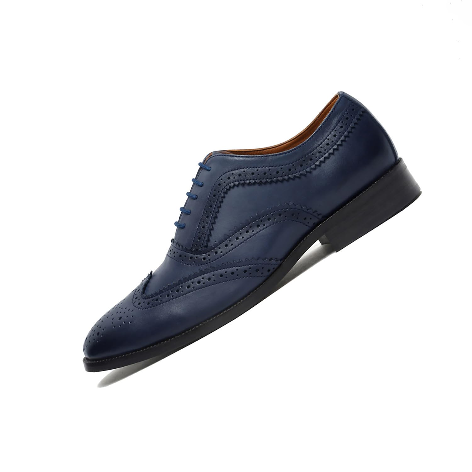 LOUIS STITCH Men's European Leather Formal Shoes Handcrafted Brogue Style Laceups for Men (LSSHEUBG)