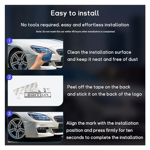Image of Dickno 2PCS Fuck It Edition Emblem for Car, Auto Fender Bumper Decoration Stickers, Vehicle 3D Side Fender Rear Trunk Decal Badge, Universal Exterior Accessories for Car (Silver & Black+Black & Red)