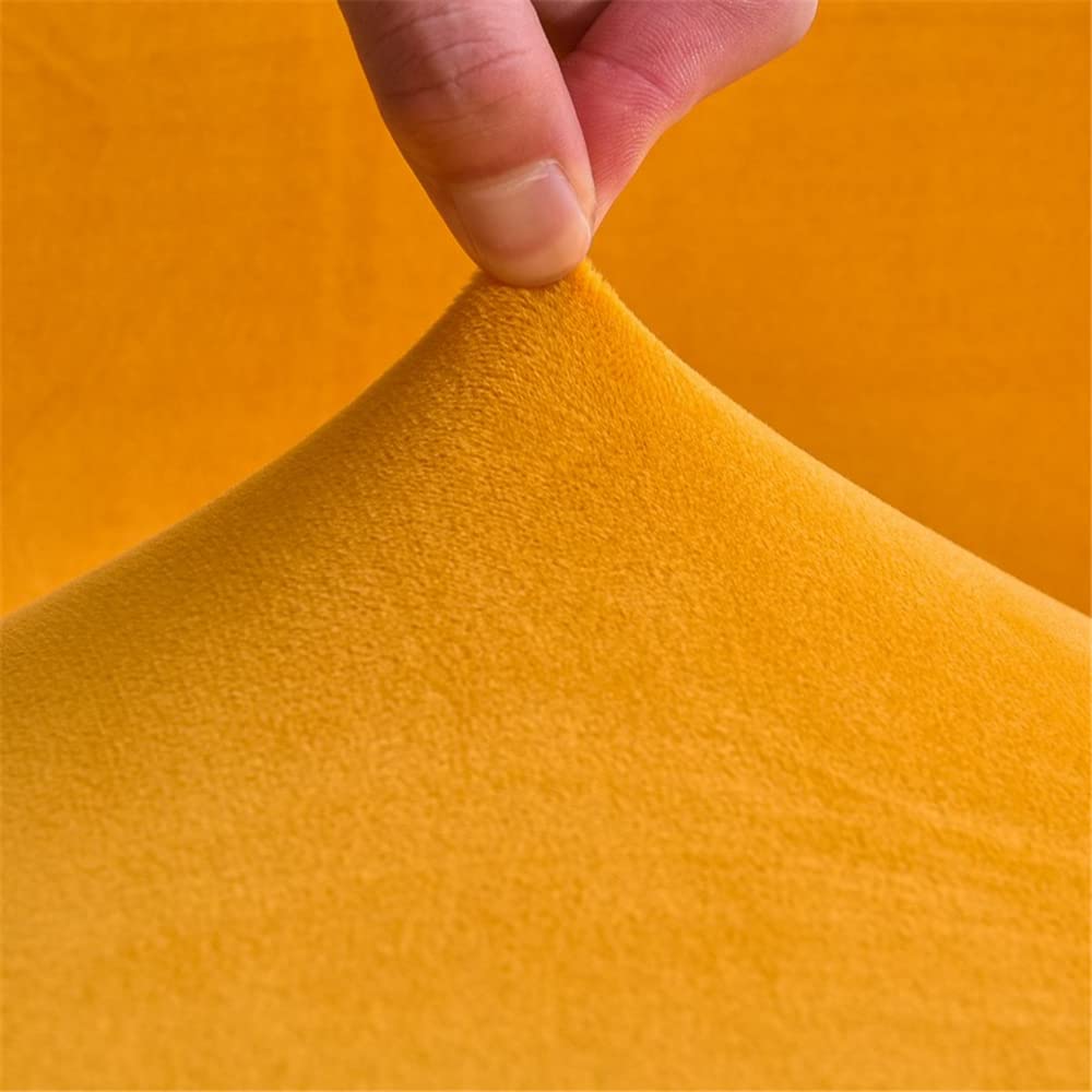 Set di 10 coprisedili in velluto di lusso per sedie con schienale alto, tessuto elasticizzato in elastan, sfoderabile e lavabile, protezione per sedia da pranzo, colore oro solido