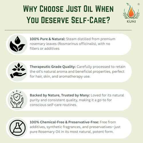 Image of KUNJ Olive Oil (Olea europaea) 100ML - 100% Pure & Natural, Cold Pressed, Undiluted - Therapeutic Grade Carrier Oil for Skin Care, Hair Nourishment, Massage & Hydration