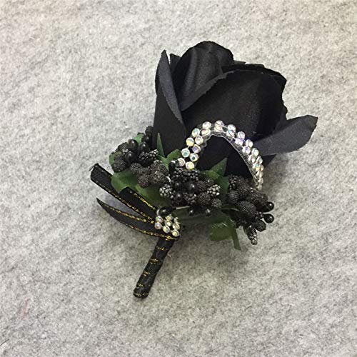 Treestar Boutonniere per sposo nuziale artificiale rosa con spilli per sposo migliore spilla da uomo per balli di fine anno - Image 4