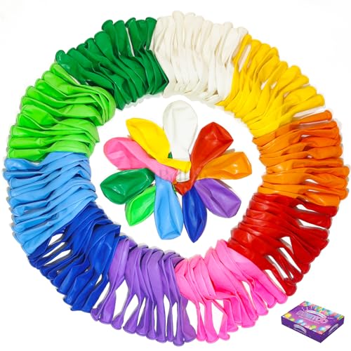 Bbeitoo 767700471492 123Pcs Balloons Assorted Colors 12In Rainbow Latex Balloons Bulk Party Balloons Refillable With Water Air And Helium cover