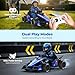 Kiddokidz Licensed Formula E Electric Go Kart for Kids, 12V Outdoor Race Car with Remote, 3-Speed, Safety Belt, Blue