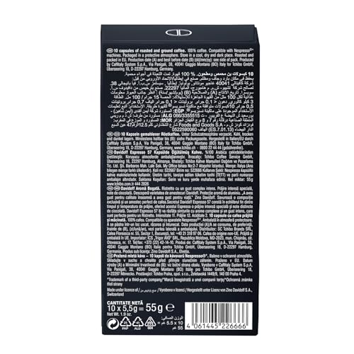 Image of Davidoff Espresso 57 Ristretto Dark and Chocolate Coffee 10 Capsules, 11 /12 Intensity, 100% Arabica, 55G