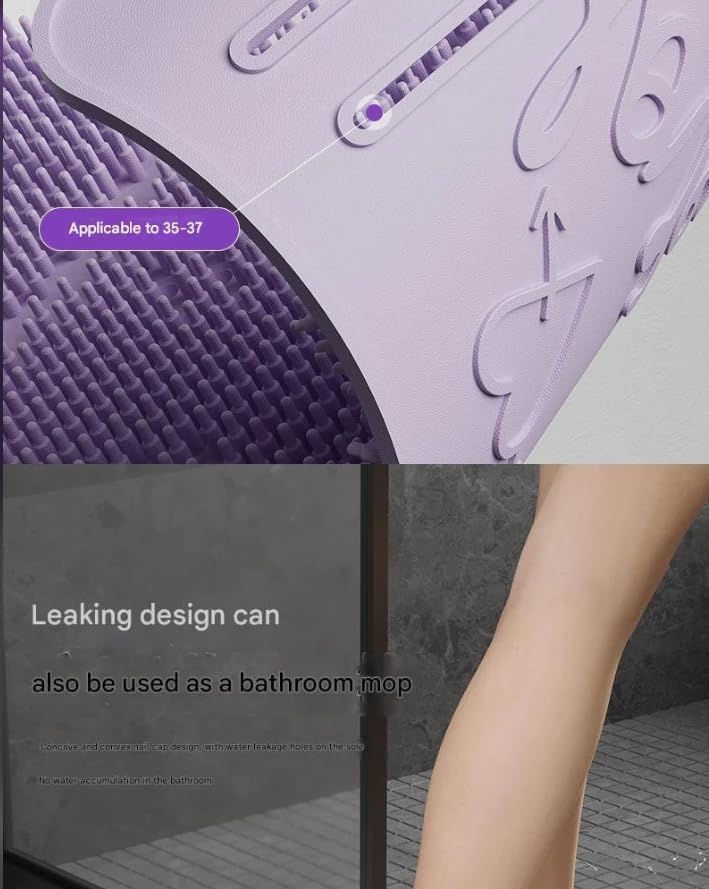 CHIDDHAN Foot Massaging Slippers | Exfoliating Bath Shoes With Adjustable Strap Easy To Clean Feet | Exfoliating Footwear, Shower Slippers | Rubber Sole Folding Design Ideal for Daily Use, Travel 3