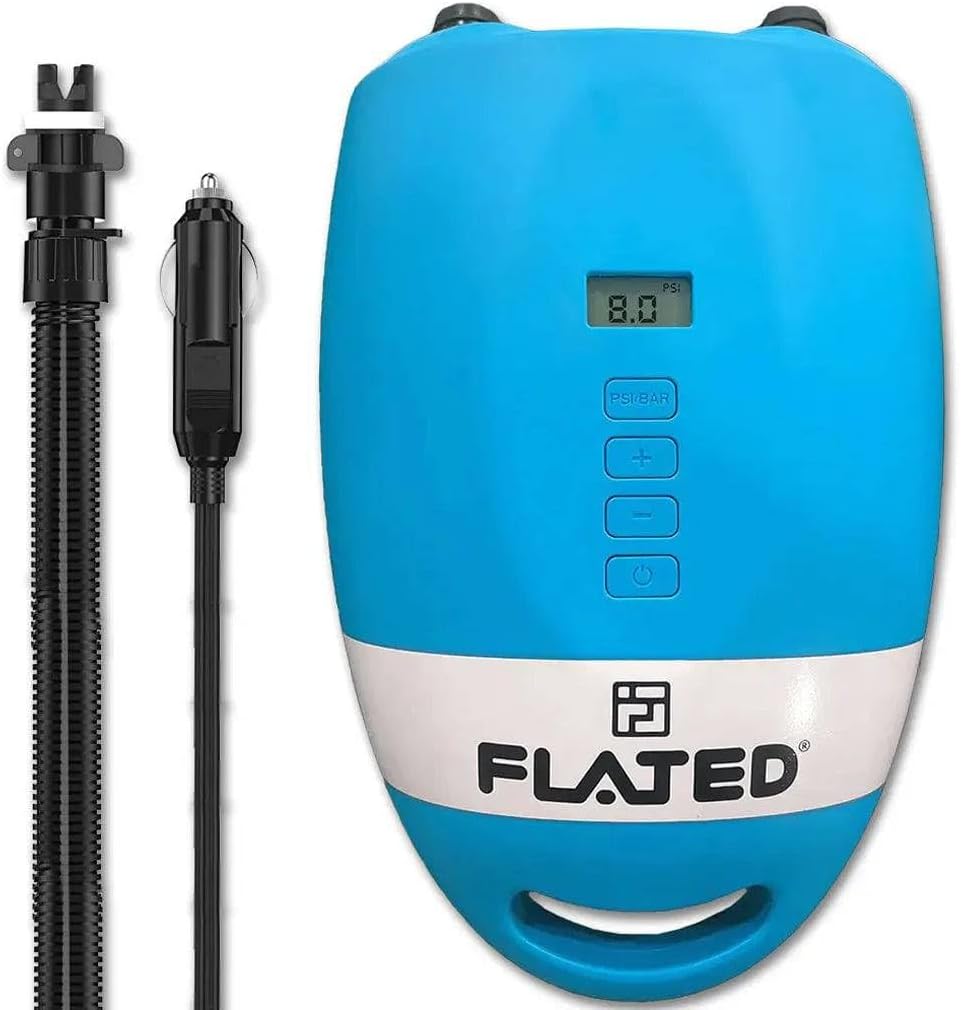 FLATED Electric Air-Pump Inflator Air Compressor, Portable DC/AC Air Pump for Car Tires 12V DC and Other Inflatables at Home 110V AC, Digital Electric Display Pressure Gauge Tire Pump