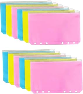 NOLITOY 12Pçs Saco Com Zíper A6 Envelope De Projeto Transparente Pastas Com Zíper Pastas De Arquivamento Pasta De Folhas Soltas Envelope Bolsos Inserções De Pasta Com Zíper Saco