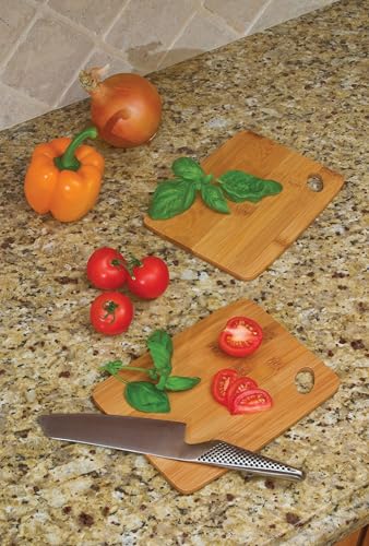 Tabla de cortar rectangular de bambú, set de 2 unidades miniatura 3