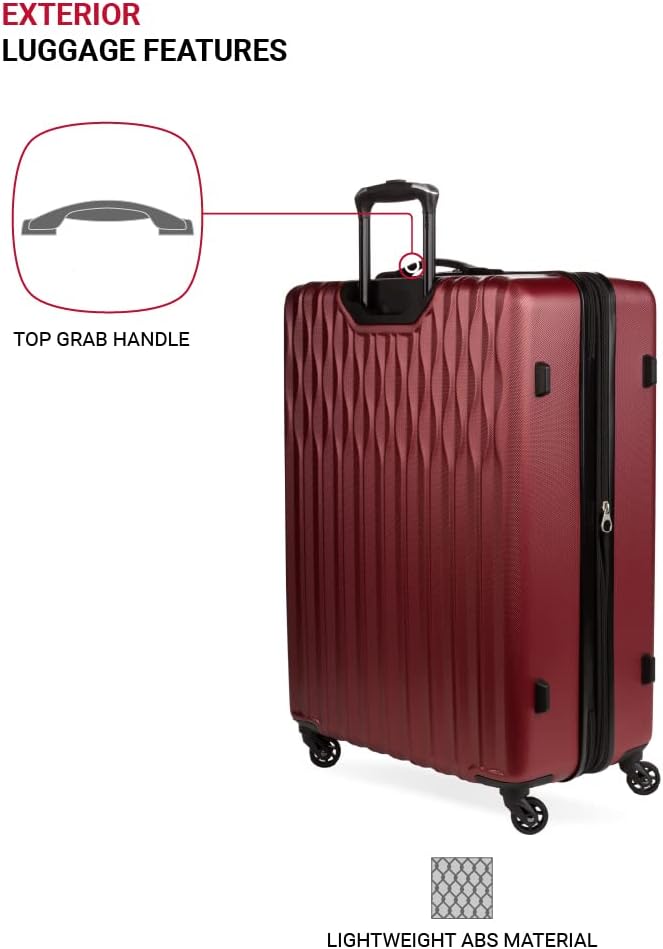 review SwissGear 8018 Hardside Expandable Luggage with Spinner Wheels, Wine, 3-Piece Set (20/24/27)