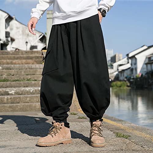 Mens Baggy Hip Hop Joggers Casual Trendy Harem Pants Cargo Hippie Loose Fit Drop Crotch Tapered Trousers Streetwear2