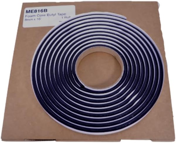 Butyl Tape Foam Core Roll 8mm x 16' For Auto Glass