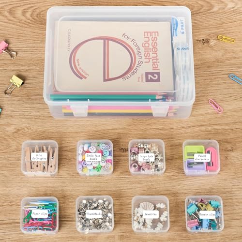 Image of Maxmartt 30 Pack Small Plastic Beads Storage Containers Box, Clear Bead Organizer Case with Snap-Tight Closure Hinged Lid for Storage Small Items, Beads, Crafts, Jewelry, Hardware