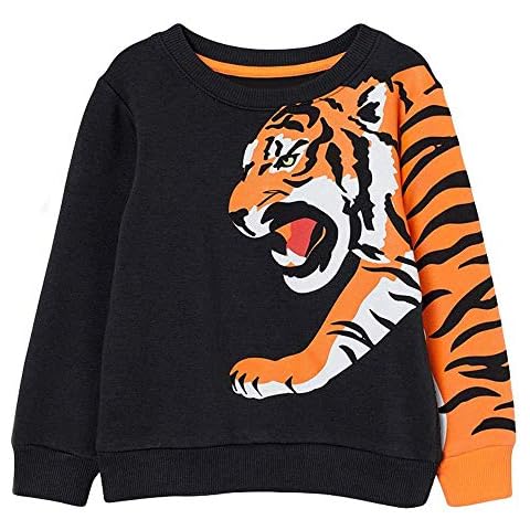 Little Hand Boys Sweatshirt Tigger Cotton Jumpers Crew-neck T-shirt Kids Casual Clothes Toddler Top Pullover Shirts Age 3-4 Years Cover