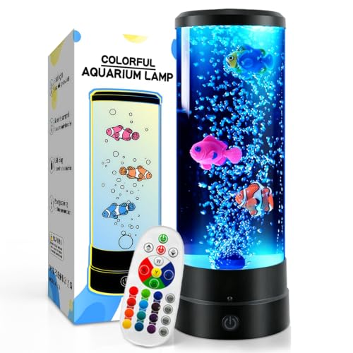MaciRept Aquarium Light Lava Lamp with Multiple Change Colours Modes for Room Decor Great Sensory Lights for Autism Bubble Fish Lamp Gifts for Kids Sensory Mood Light for Relax