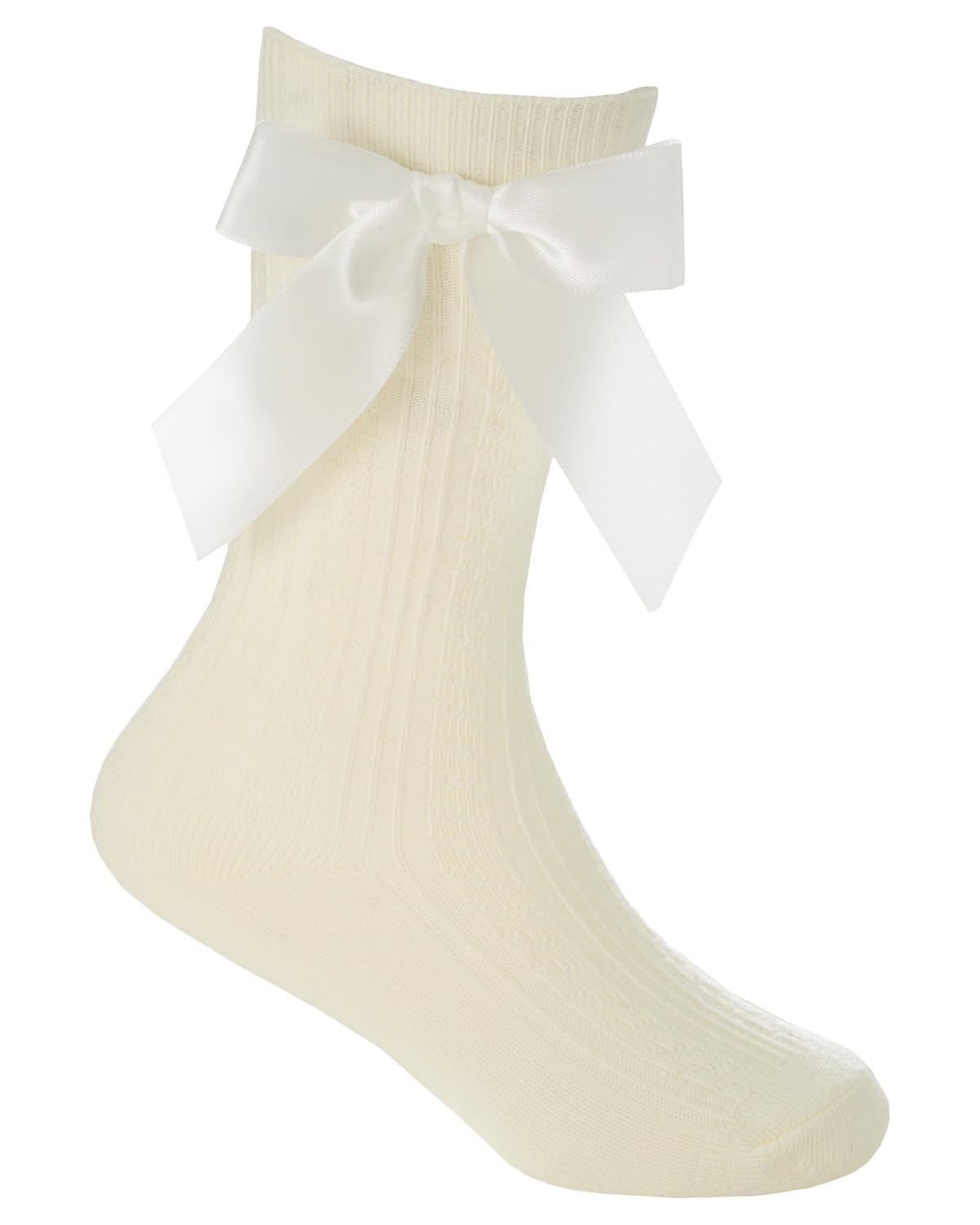 Slumber Hut 1 Pair Baby Knee High Cable Bow Socks 44B853 Cream 0-0
