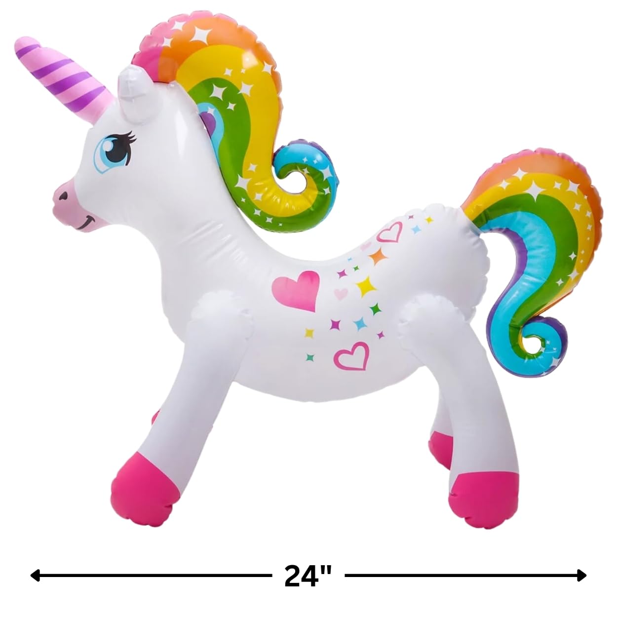 Rhode Island Novelty 61 cm tęczowy nadmuchiwany jednorożec, jeden na zamówienie