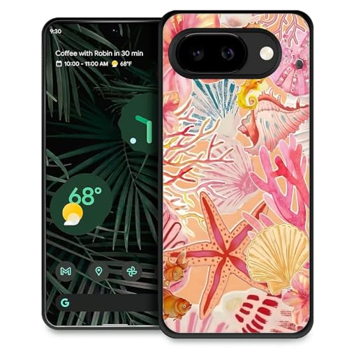 TAMEFOX Compatible with Google Pixel 10A Case,Slim Soft Shockproof TPU Women Girls Boys Protective Cover Case for Google Pixel 10A-Ocean Beachy Seashell Collage