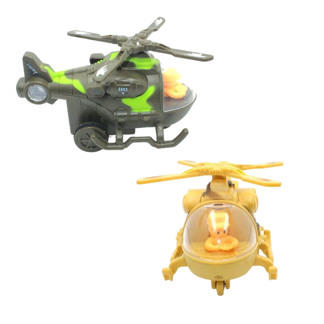 PLUSPOINT 2pc Helicopter Toy Friction Powered Push and go with Rotating Motion Mini Army Toys, Assorted Multicolored Helicopter for Kids Pcak of 2 (B0CJRW9Y2K) Amazon Price History, Amazon Price Tracker