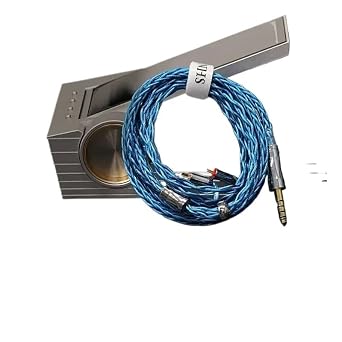 XH24 Blue 8-Cores Monocrystalline Copper Silver Plated Graphene Hybrid HiFi Headphone Upgrade Cable IE900Normal 2PIN,2.5mm