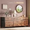 Huuger 63 Inch Dresser for Bedroom, Long Dresser with 10 Fabric Drawers, TV Stand for 55, 65, 70 Inch TV, Toy Storage Organizer for Closet, Rustic Brown