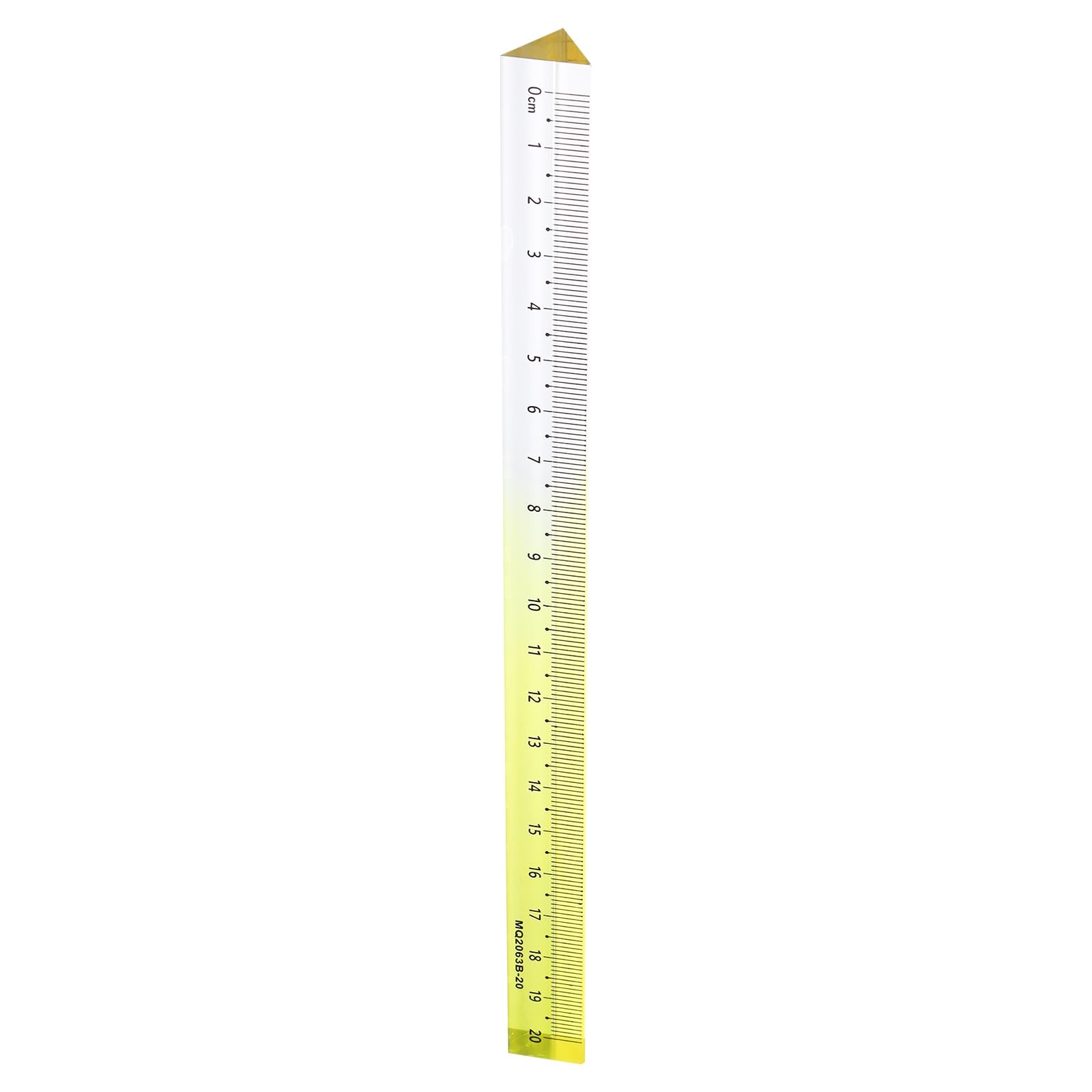 sourcing map Acrylic Clear Straight Rulers 20cm Metric Transparent Gradient Three-Dimensional Plastic Ruler Square Cube Measuring Tool for Classroom Office Home, Yellow