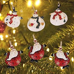 Cute Resin Santa Snowman Tree Ornaments Decorative Hanging Snowman Decoration Santa Claus Ornament Xmas Ornament Holiday Decor for Home Party Set of 6 Cute Resin Santa Snowman Tree Ornaments Decorative Hanging Snowman Decoration Santa Claus Ornament Xmas Ornament Holiday Decor for Home Party Set of 6