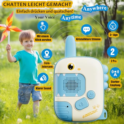 Spielzeug ab 3 4 5 Jahre,Walkie Talkie Kinder Dinosaurier Spielzeug ab 3 4 5 6 7 8 Jahre Geschenke Junge Mädchen 3-10 Junge Mädchen Outdoor Spiele für Kinder Walki Talki Geschenke Weihnachten Ostern