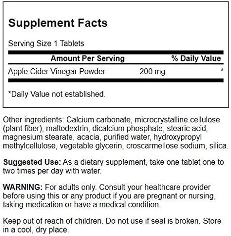 Double-Strength Apple Cider Vinegar 200 mg