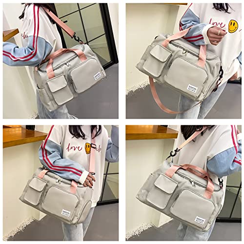 Small Gym Bag For Women, Waterproof Duffle Bag Carry On Weekender Bag With Shoe Compartment & Wet Pocket, Gym Tote Bag For Travel, Workout, Sport #TOP1