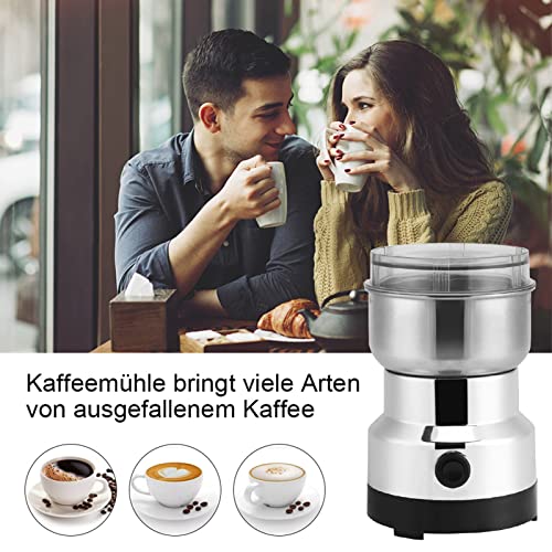 Estink Macinacaffè, Macinacaffè elettrico, cereali mulino multifunzione, corpo principale in acciaio inox e lama, può macinare caffè, cereali, noci, fagioli