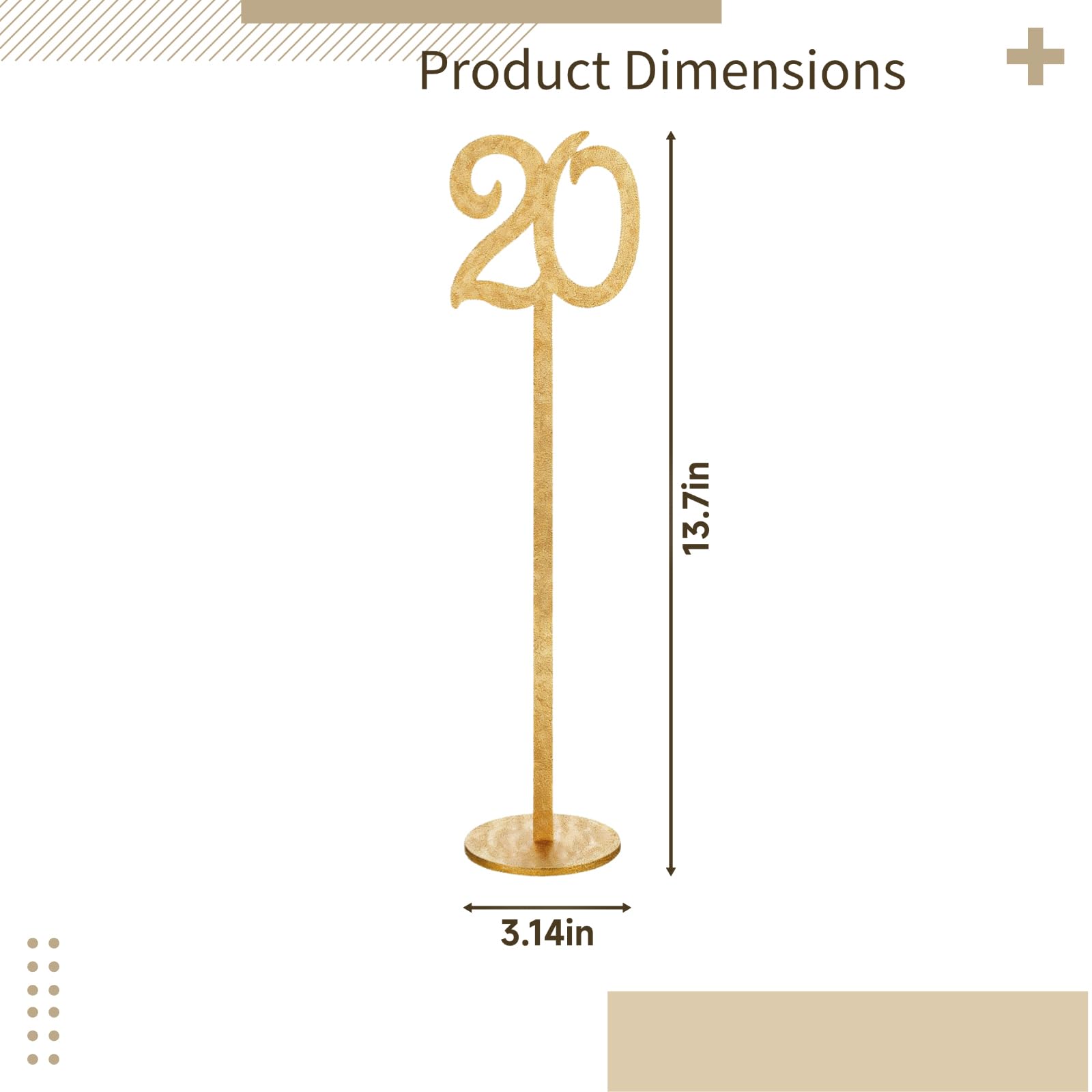 Numeri da tavolo in legno da 1 a 40 con basi rotonde, ideali per matrimoni, ristoranti, eventi, numeri grandi per una facile visibilità, 7,9 x 7,9 x 35,1 cm