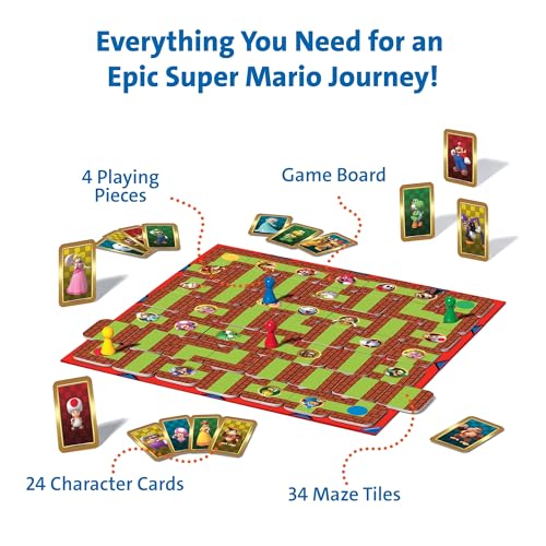 Ravensburger - Jeu de réflexion société classique - Labyrinthe Super Mario - Enfant et Famille - 2 à 4 Joueurs dès 7 ans - Mixte - 260638 - (Multilingue – Français Inclus)
