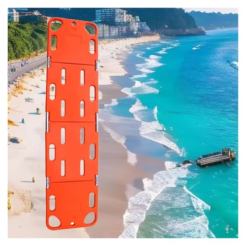 MZZKFC 73 75 in Collapsible Water Rescue Stretchers, PE Floating Life-Saving Stretcher with Adjustable Straps & Aluminum Alloy Joint, Hospital/Home Folding Stretcher(4 Fold-75.2