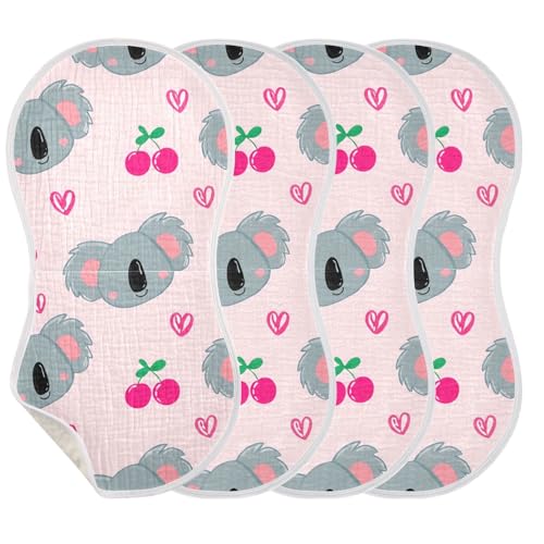 Baby Burp Cloths, Soft Absorbent Burping Cloths for Babies, Cotton Milk Spit Up Rags, Large Size for Newborns, Baby Boys and Girls (Koala Faces Pattern)3