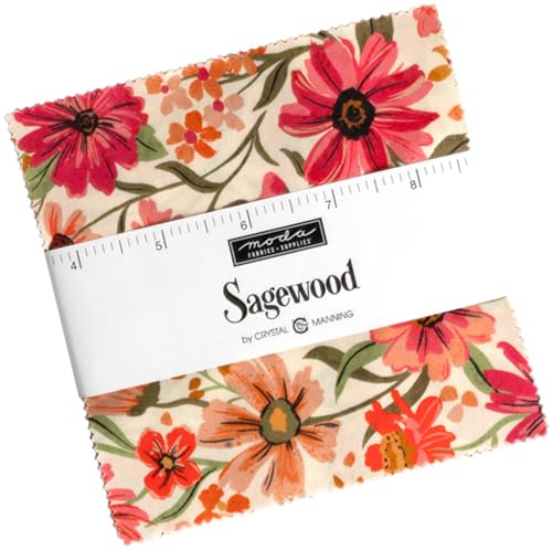 Sagewood Charm Pack by Crystal Manning; 42-5" Precut Fabric Quilt...