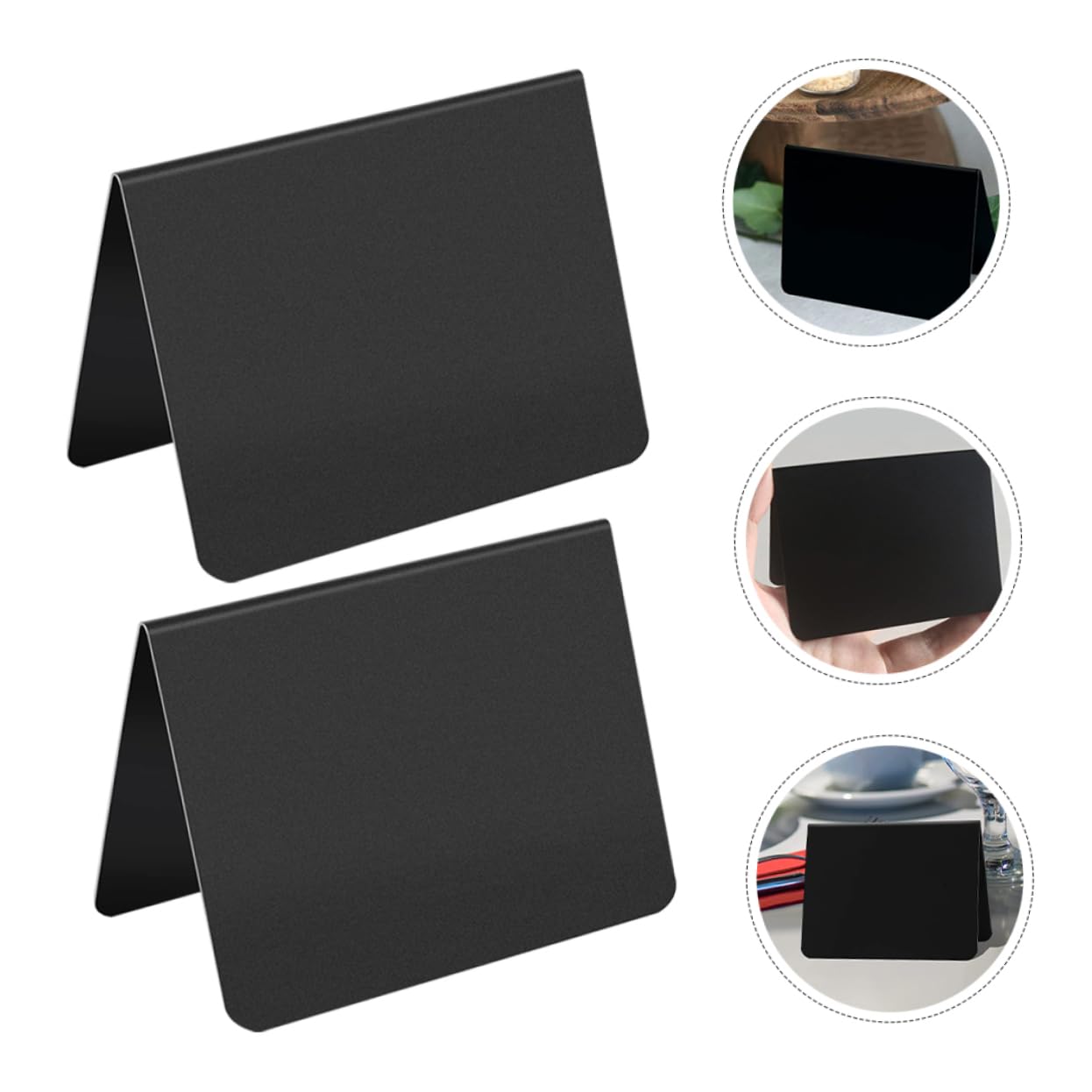 Operitacx 60 Piezas Mini Letrero De Pizarra Signos De Menú Pizarras De Escritura Tableros De Precios De Mensajes Tableros De Precios De Escritorio Dibujar Signos De Polivinilo Black