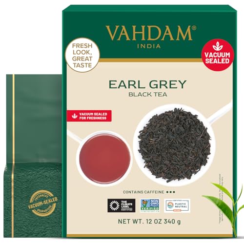 VAHDAM, Earl Grey Tea Loose Leaf 170+ Cups (340g/12oz) Citrusy & Delicious Black Tea blended with 100% Natural Oil of Bergamot | Brew Hot/Iced Tea