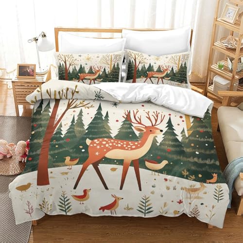 Housse de couette cerf 3D microfibre lit King drap de couette 220x240 - 3