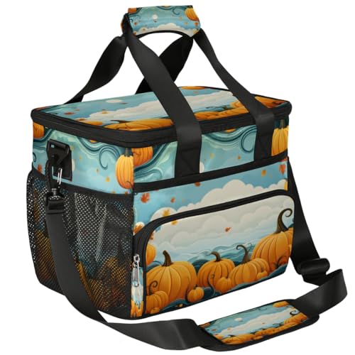 Cloud Insulated Picnic Backpack Lunch Box for Women Men Picnic Basket Tote Lunch Bag Picnic Bag Portable Lunch Bags for Picnic, Beach, Work, Trip,Office, Camp Pumpkin Frame