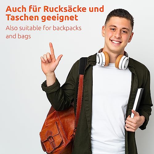 ECENCE 2 Stück Gurtpolster Auto Kinder & Erwachsene, Gurtschutz Sicherheitsgurt Polster, Schulterpolster, Gurtschoner für Anschnallgurte + Reisetaschen Schwarz