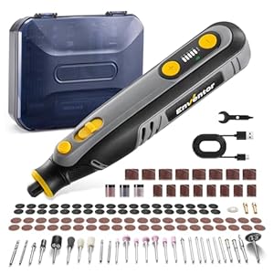 Enventor Mini-multifunctioneel rotatiegereedschap, 8 V, mini-elektrische boormachine, 122 accessoires, 5 instelbare snelheden, 5000-30.000 omw/min, USB-opladen, voor graveren, slijpen, polijsten