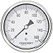 Ashcroft Duralife Type 1009 Stainless Steel Case Dry Filled Pressure Gauge, Stainless Steel Tube and Socket, 3.5" Dial Size, 1/4" NPT Lower Back Connection, 0/160 psi Pressure Range