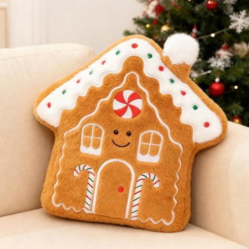 Bagiaope Weihnachtskissen Lebkuchenmann Plüsch | 34/36cm...