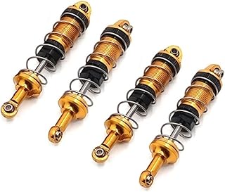 Kueohse 4 unidades de metal amortiguador amortiguador para SCY 16101 16102 16103 1/16 RC Auto Upgrades Parts Accesorios,Amarillo