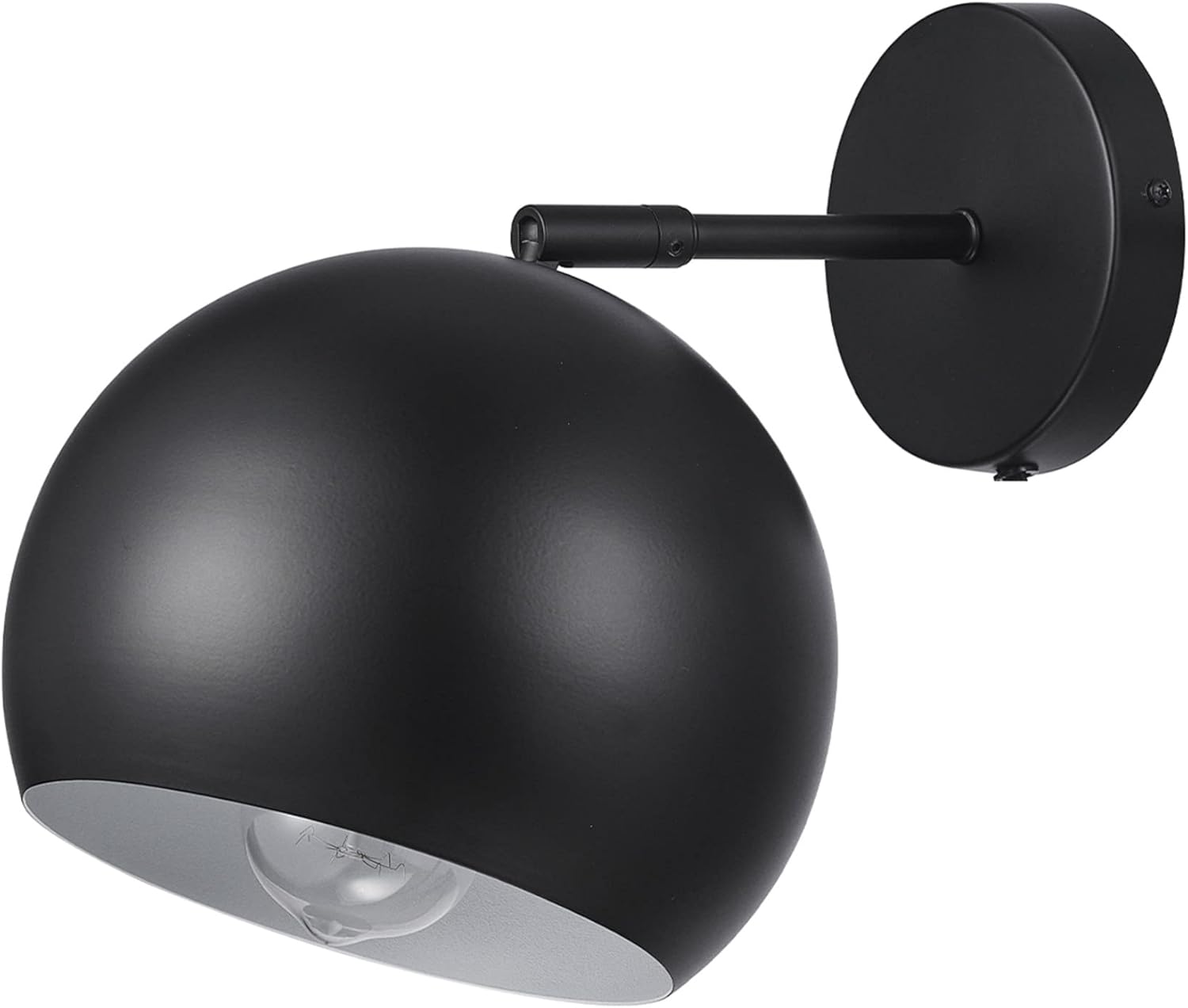Globe Electric 52076 Molly 1-Light Plug-in or Hardwire Wall Sconce, Matte Black, Bulb Not Included Without Bulb Molly (Black)