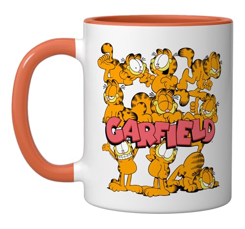 Taza de cerámica Garfield Multipose naranja/blanco 11 oz miniatura 1